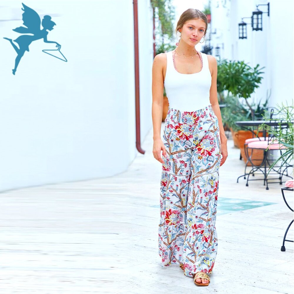 DEBBIE KATZ South Beach Leksa Cotton Palazzo Pant